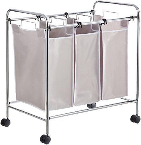 Amazon Basics 3-Bag Rectangular Laundry Hamper Sorter Basket